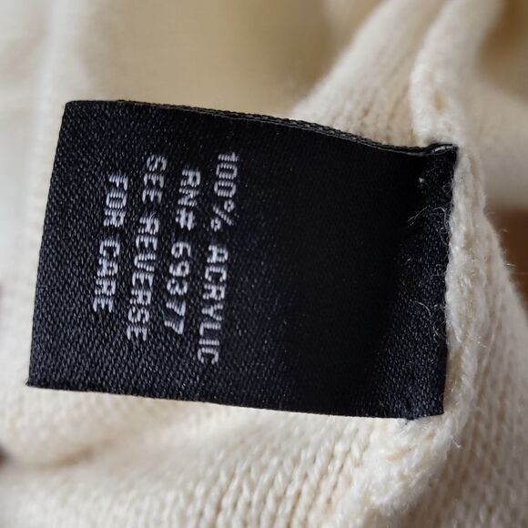 XL 36" SUGAR RUSH cream navy blue varsity open cardigan sweater extra large - Picture 8 of 13